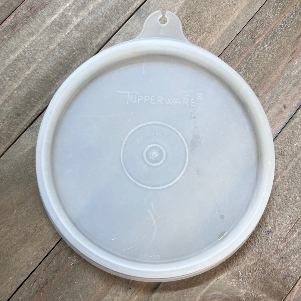 Tupperware 4.5" Round Lid Clear Plastic Seal‎ For Container 215-89 Made in USA